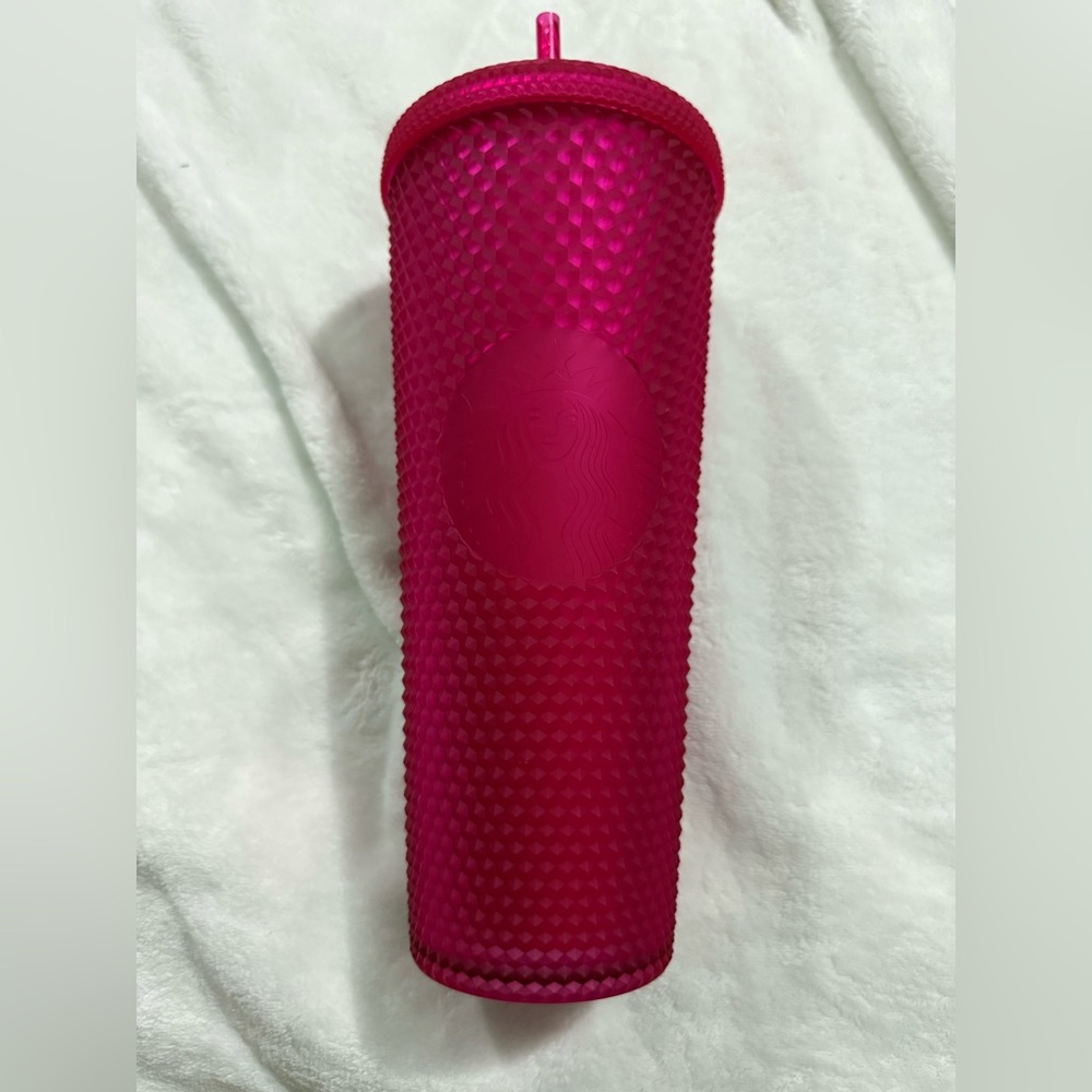 Starbucks Hot Pink Soft Touch Studded Tumbler Venti 24Oz Cold Cup 2023 NEW